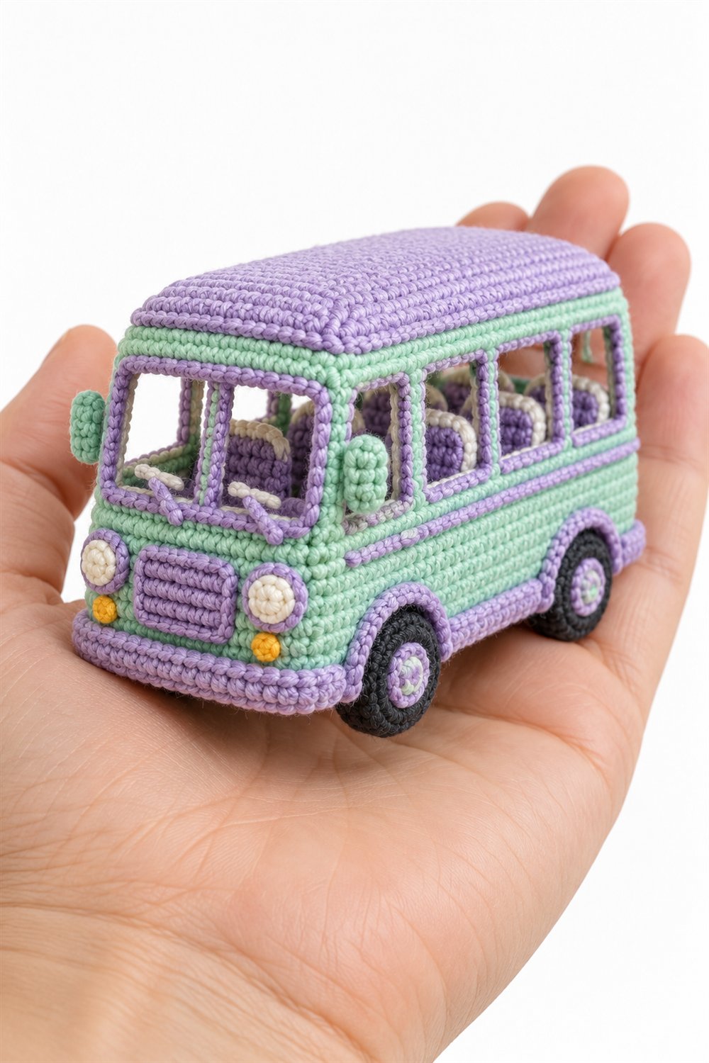 Mint And Lilac Bus - Step by Step