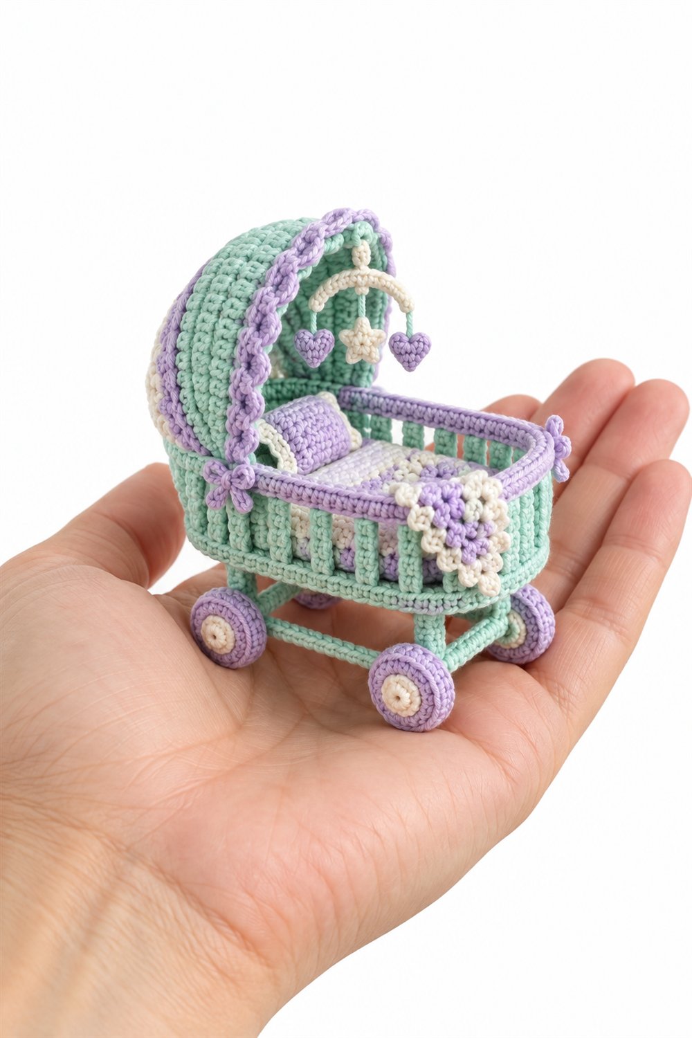 Crochet Mint And Lilac Crib - Pattern