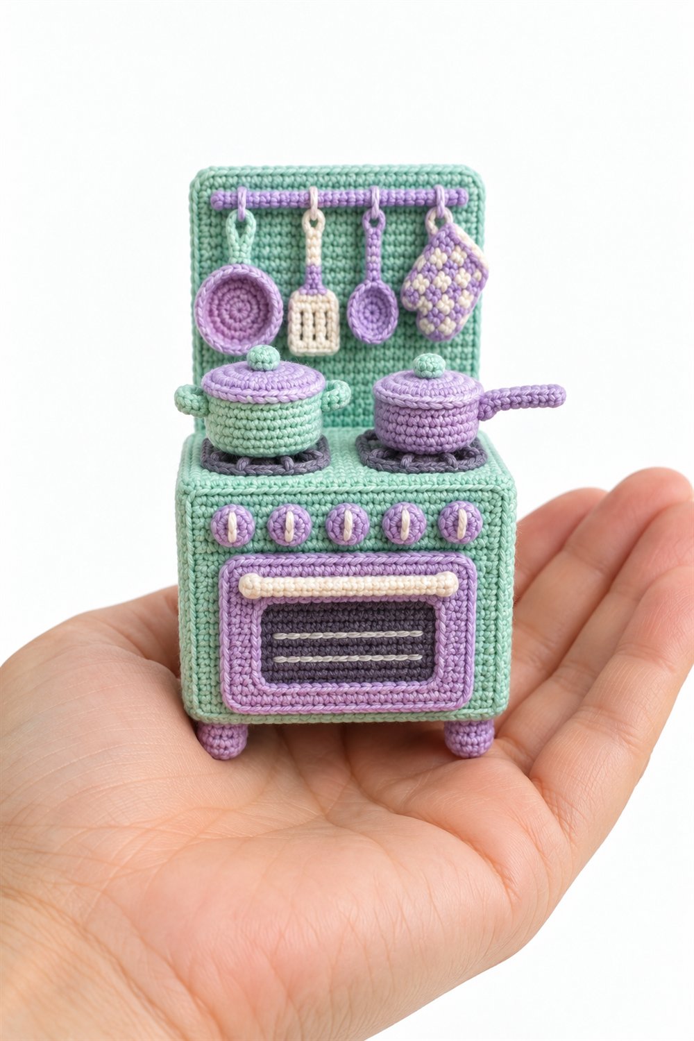 Mint And Lilac Stove - Crochet Pattern