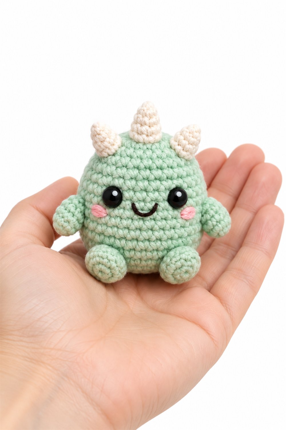 How to Crochet Mint Monster With Three Little Horns