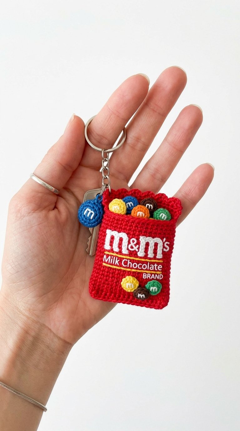 Mms Package Crochet Keychain - Amigurumi Pattern