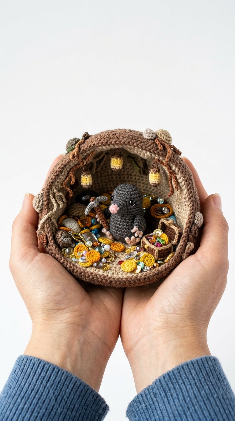 Mole Treasure Cave Crochet Amigu - Crochet Pattern