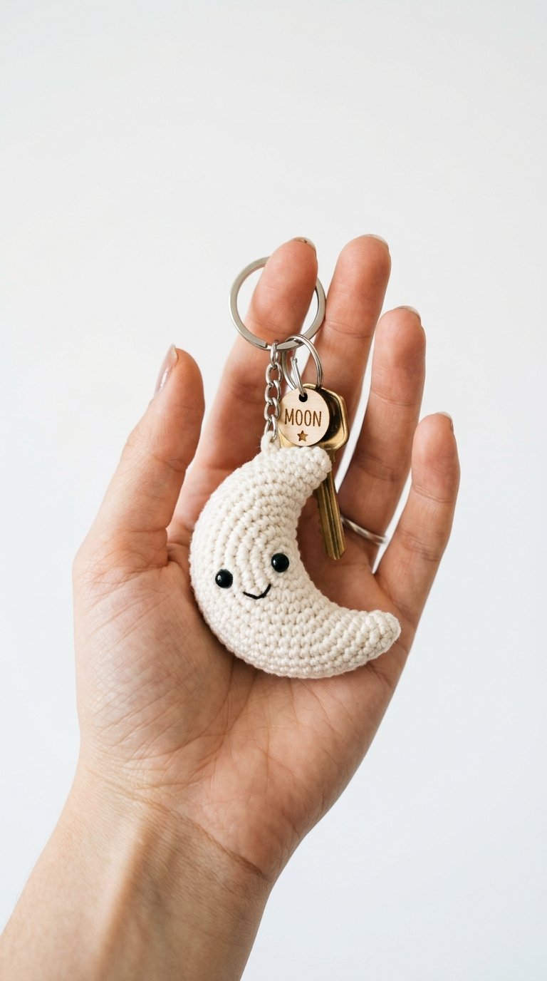 Moon Crochet Keychain In Hand Crochet Guide
