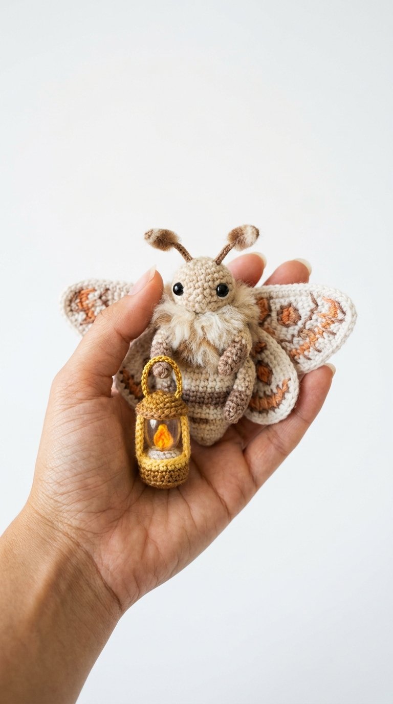 Moth Holding Lantern Crochet Ami - PDF Pattern