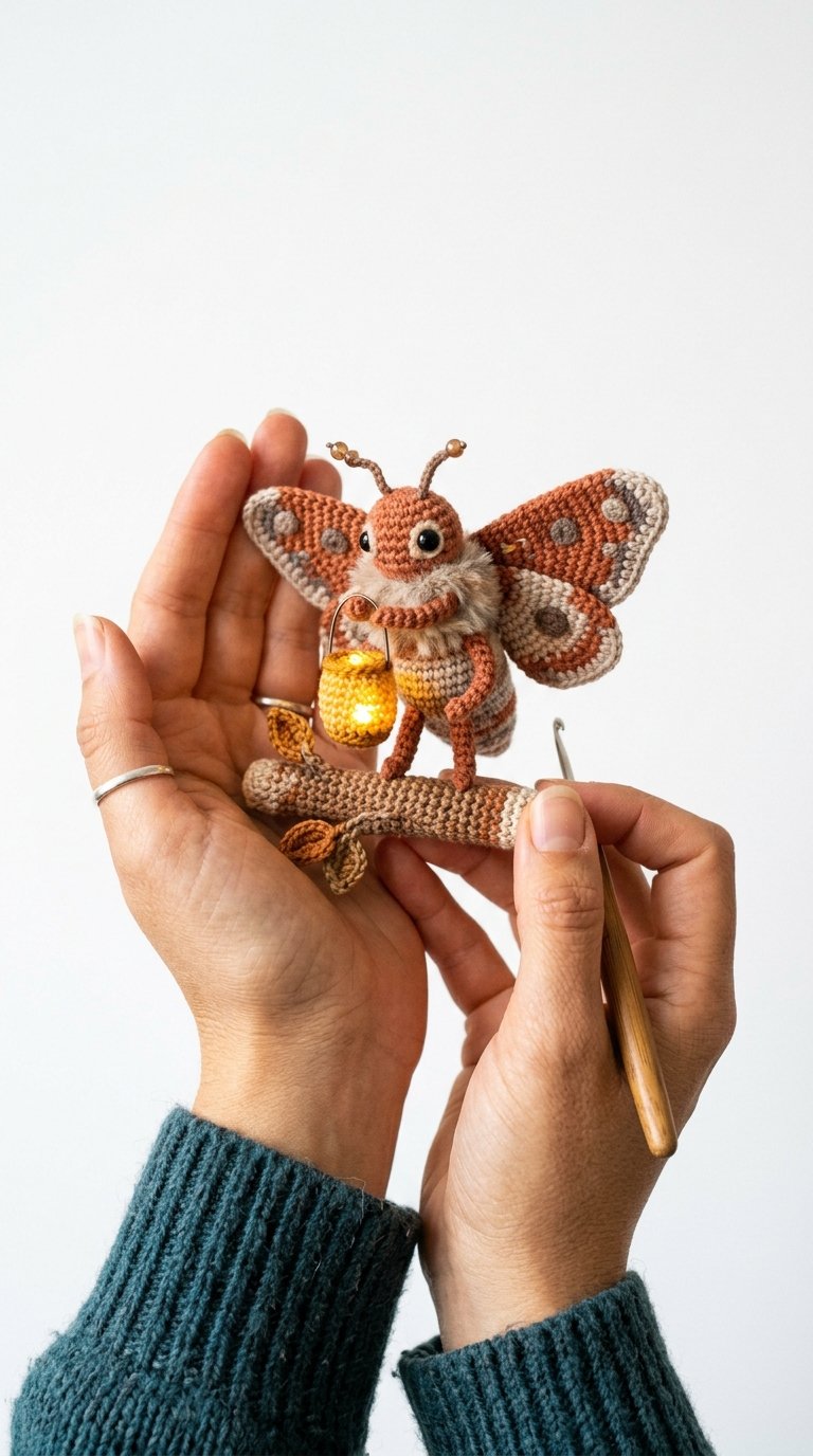 Moth Lantern Maker Crochet Scene - Crochet Pattern