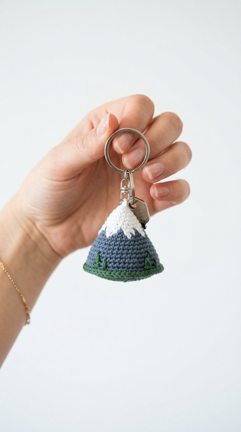 How to Crochet Mountain Crochet Keychain In Hand