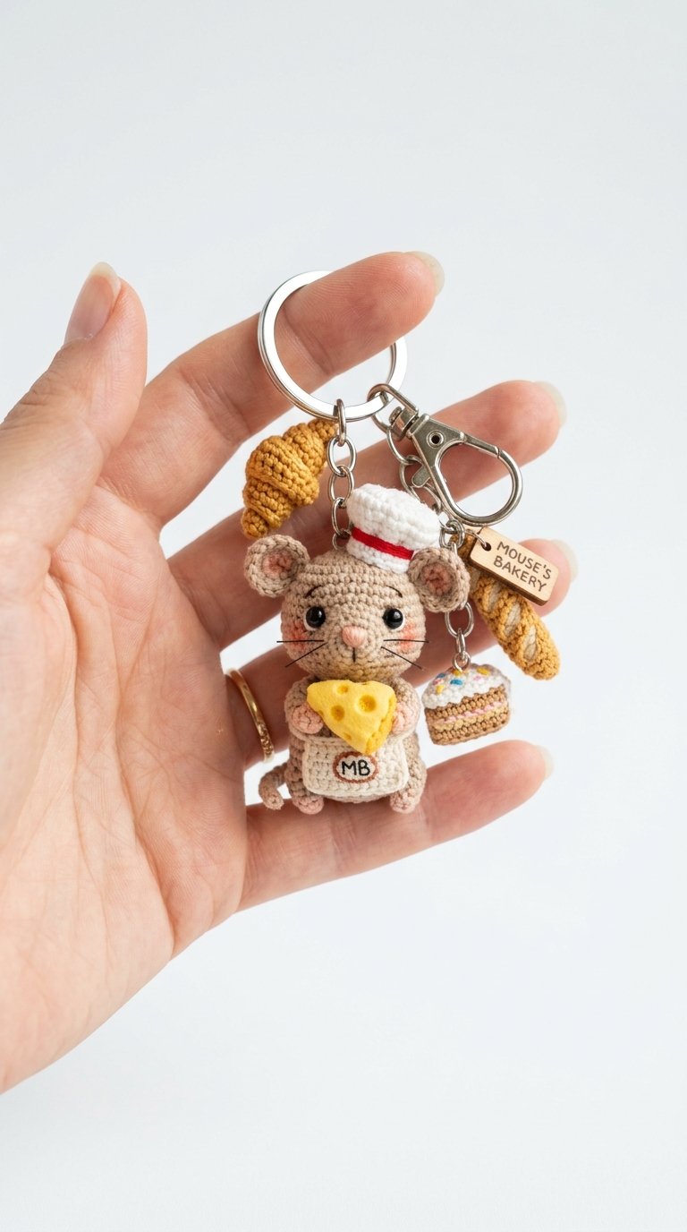 DIY Mouse Cheese Crochet Keychain - Crochet Tutorial