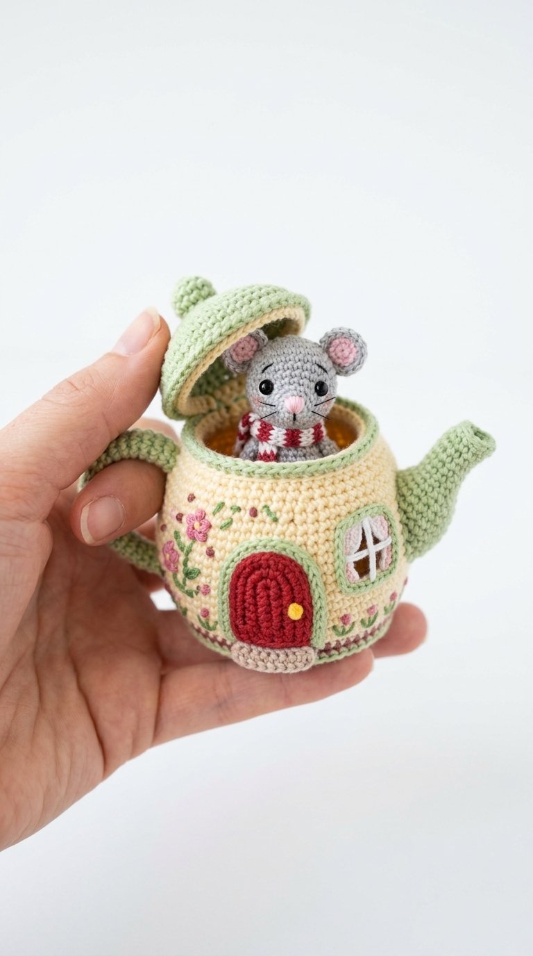 Mouse Inside Teapot Crochet Crochet Guide