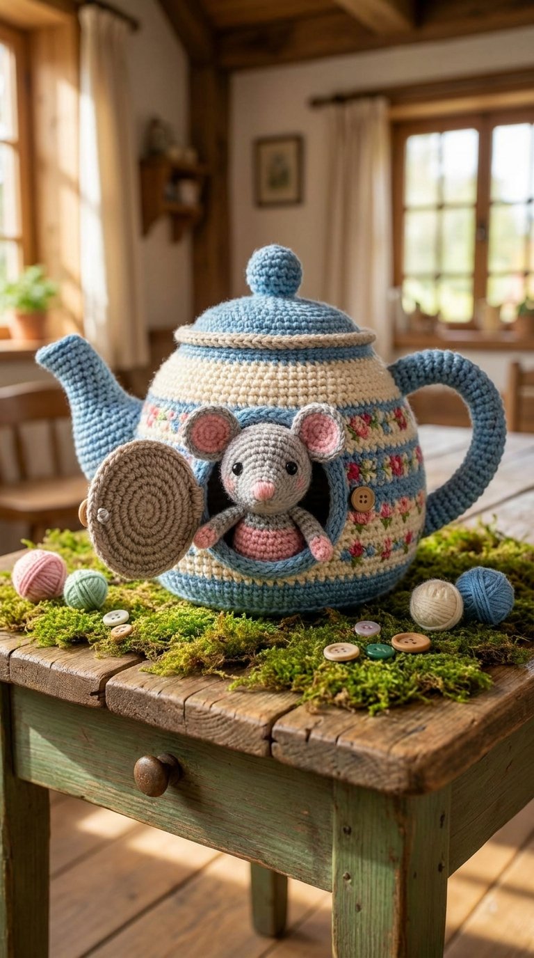 Mouse Inside Teapot House - PDF Pattern