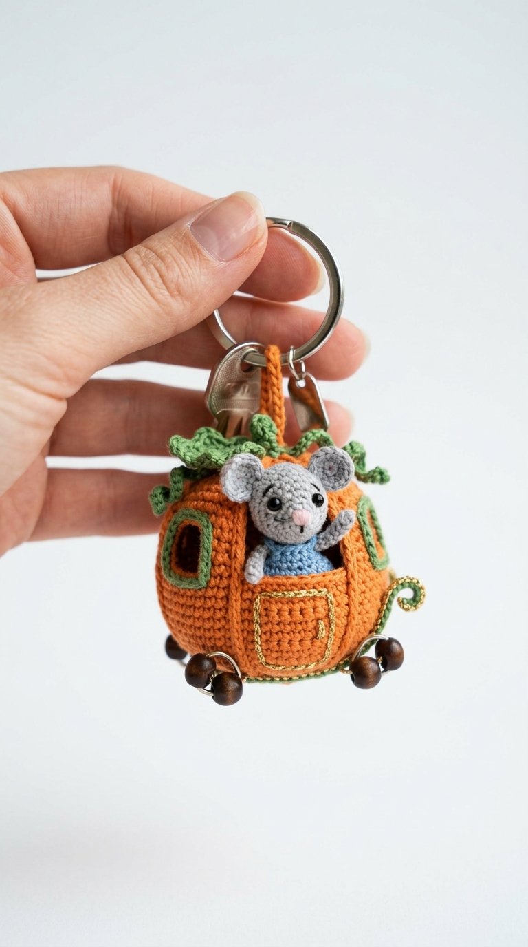 Mouse Pumpkin Carriage Crochet K - Amigurumi Pattern