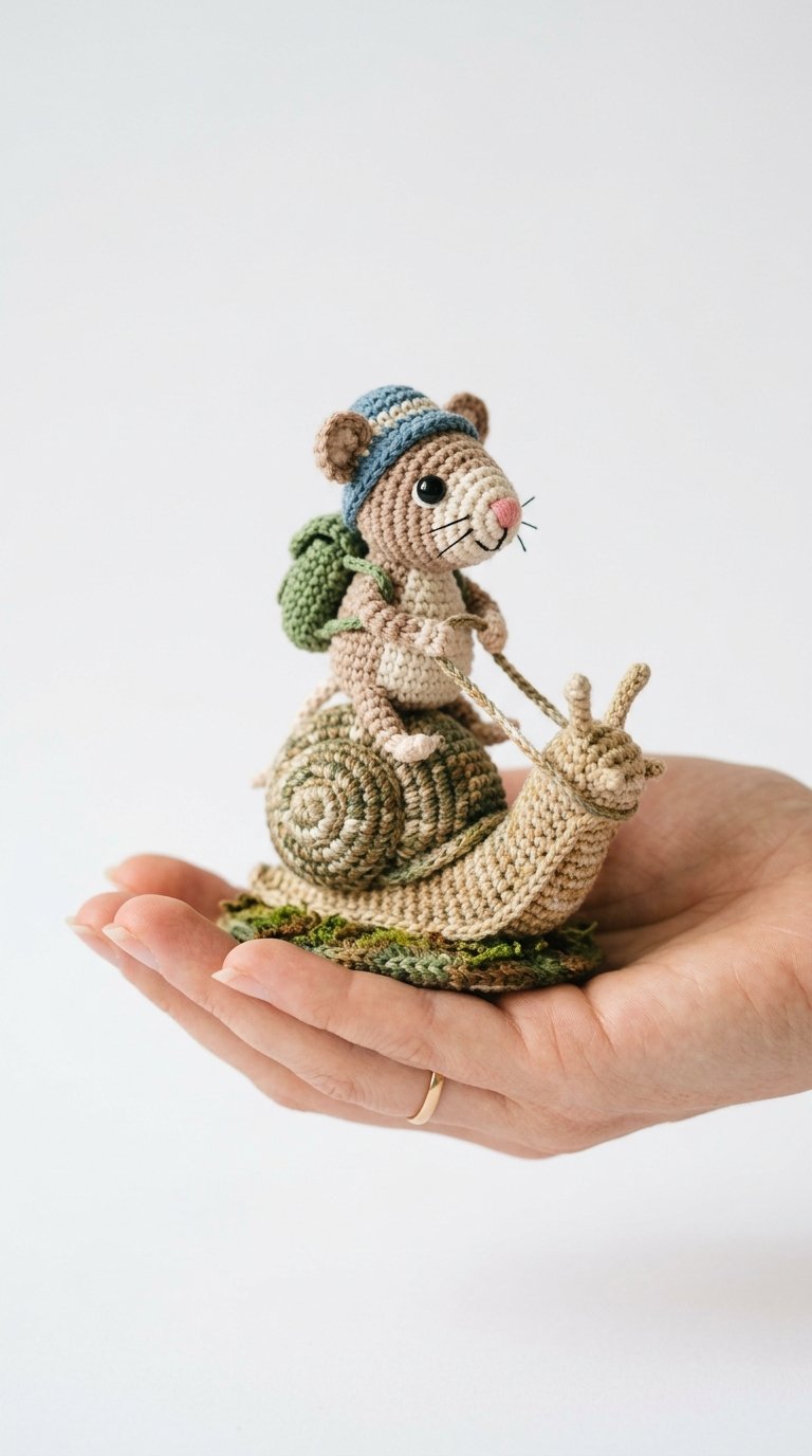 DIY Mouse Riding Snail Crochet - Crochet Tutorial