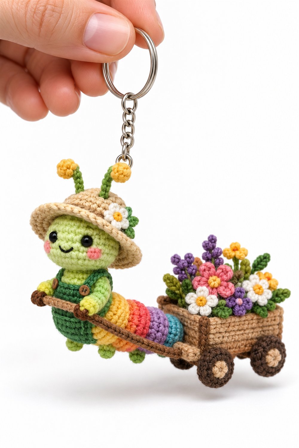 Crochet Multicolor Caterpillar Gardener - Pattern