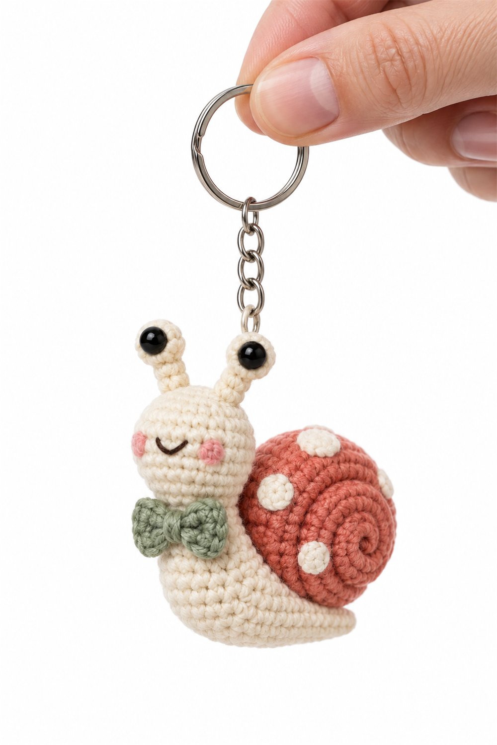 Mushroom Snail Keychain - Crochet Pattern