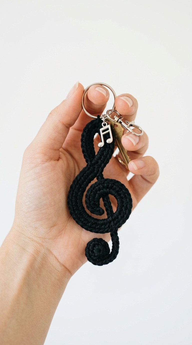 Crochet Music Note Crochet Keychain Hand - Pattern