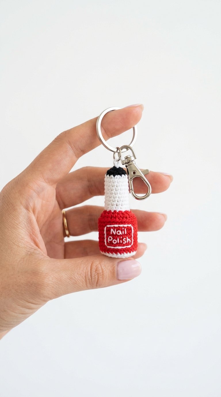 Nail Polish Crochet Keychain - Easy Crochet