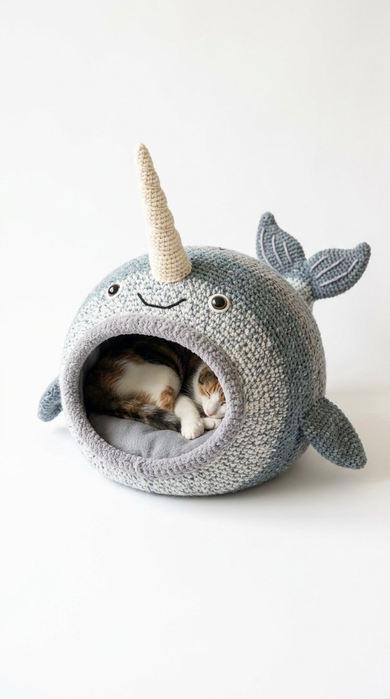 Narwhal Crochet Cat House Crochet Guide