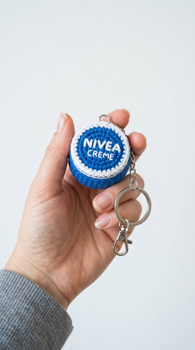 Crochet Nivea Cream Tin Keychain - Pattern