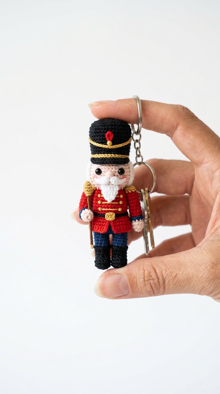 How to Crochet Nutcracker Crochet Keychain In Hand