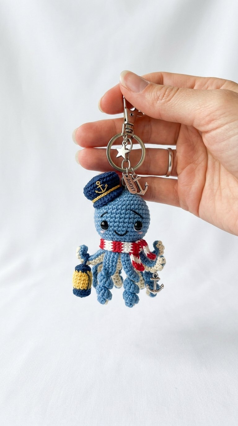 Octopus Lighthouse Keeper Keychain - Amigurumi Pattern