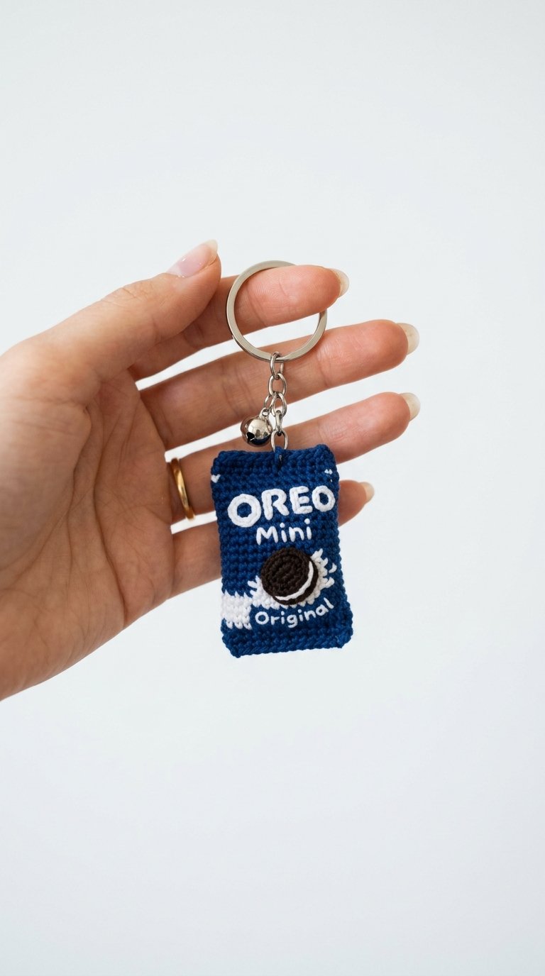 Oreo Package Crochet Keychain - Easy Crochet