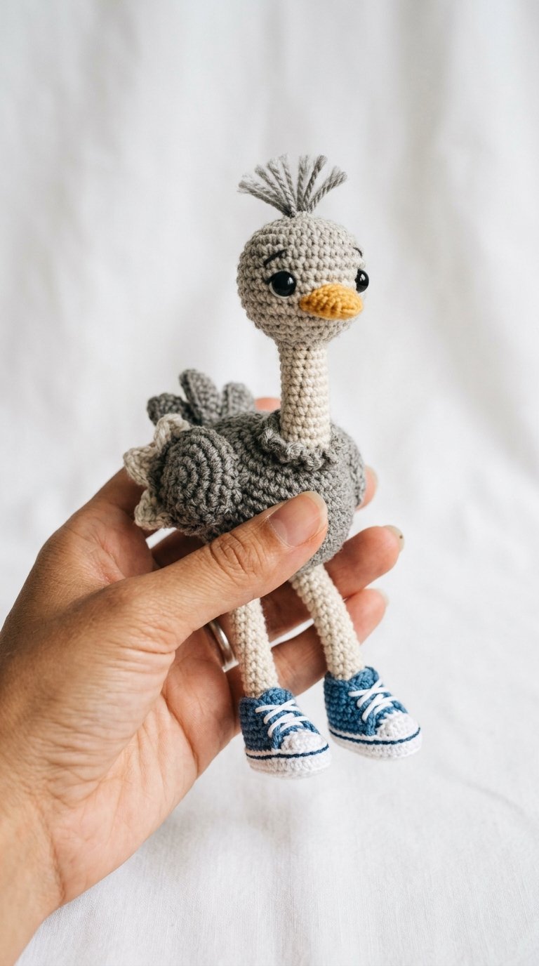 Ostrich Wearing Sneakers Crochet - PDF Pattern