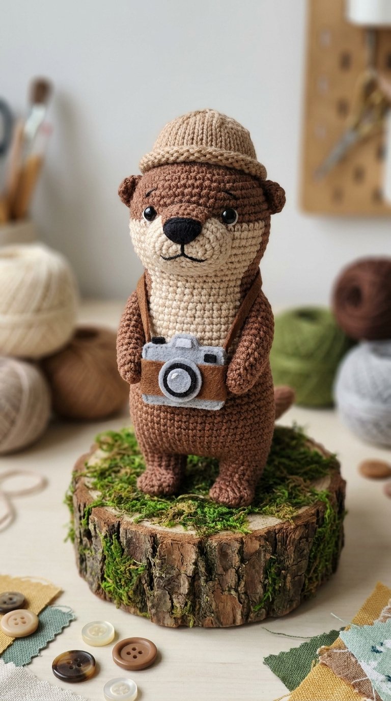 Otter Photographer Crochet Amigu - Crochet Pattern