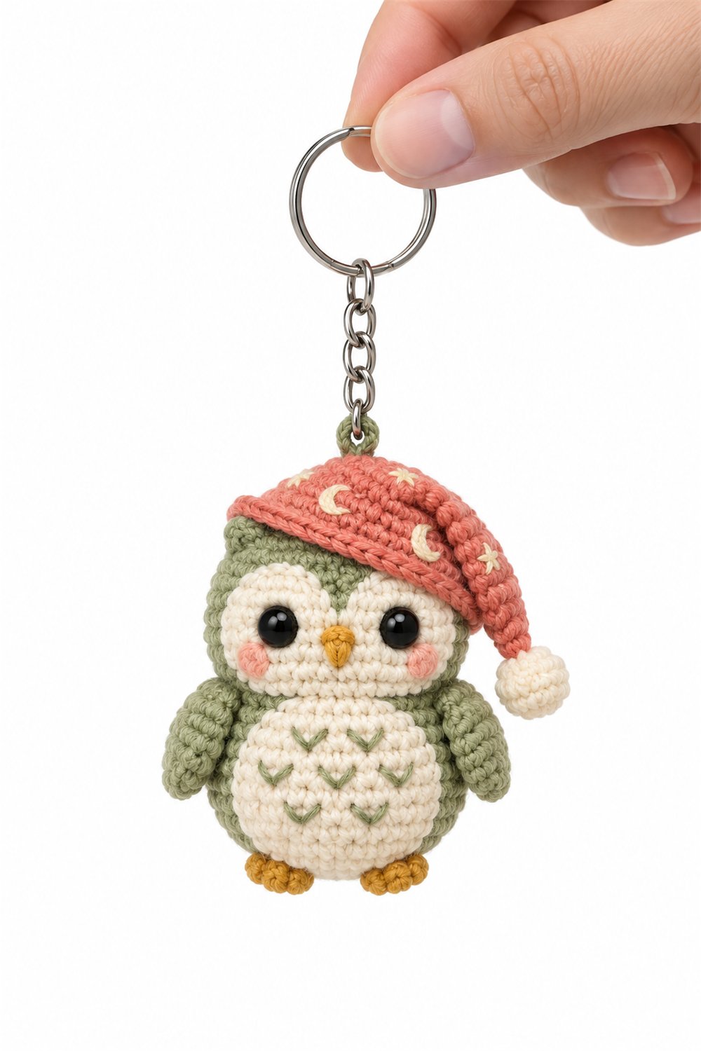 Crochet Pajama Owl Keychain - Pattern