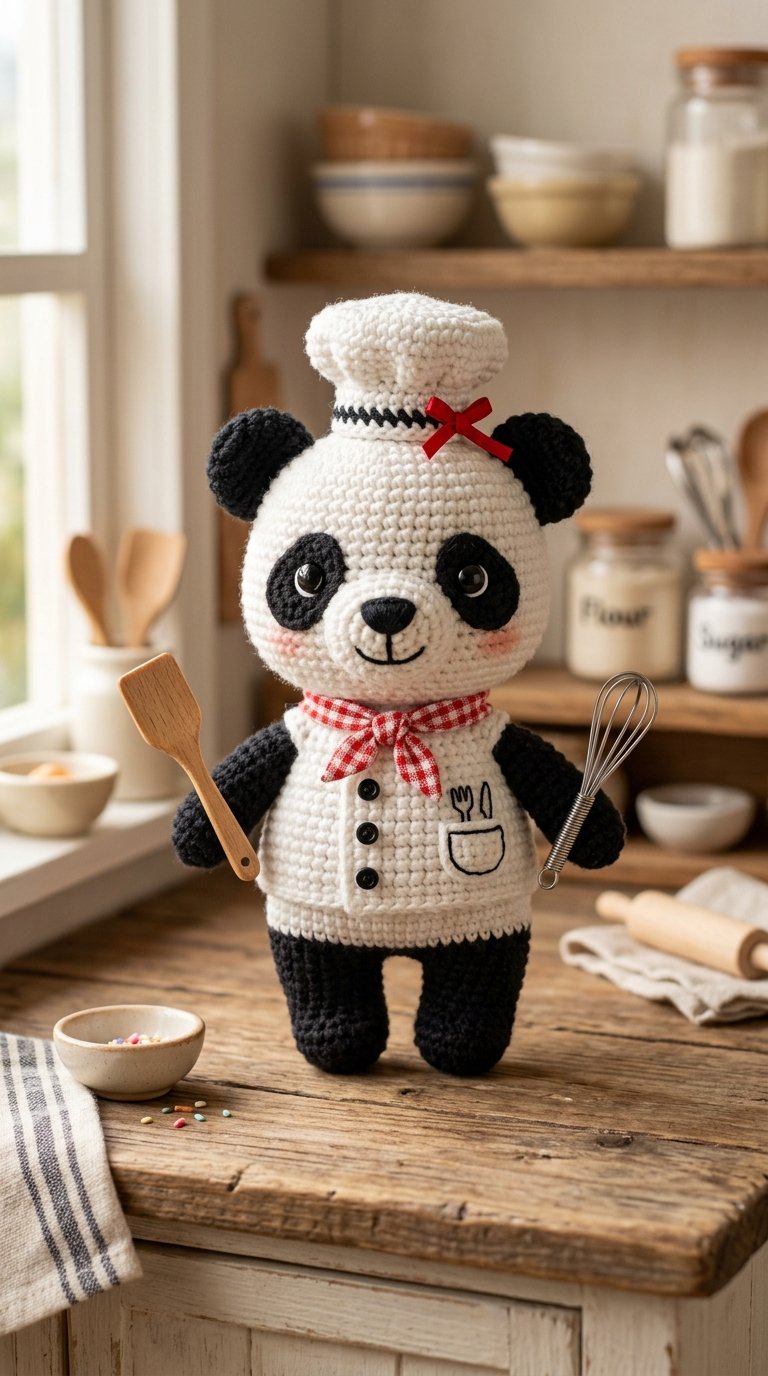 Panda Chef Crochet Amigurumi - Crochet Pattern