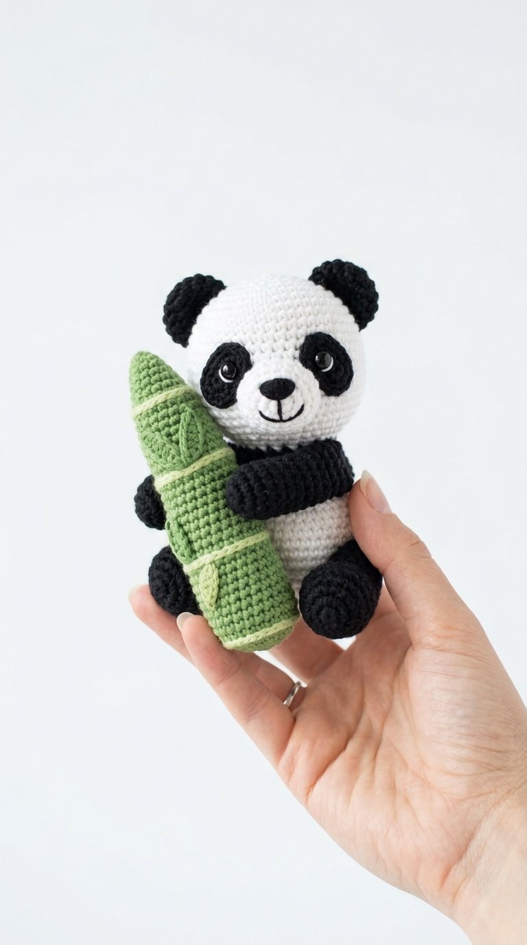 Panda Hugging Bamboo Pillow Crochet - Crochet Pattern