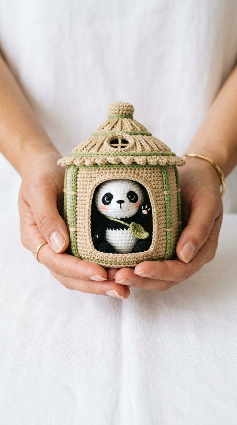 DIY Panda Inside Bamboo House Crochet - Crochet Tutorial