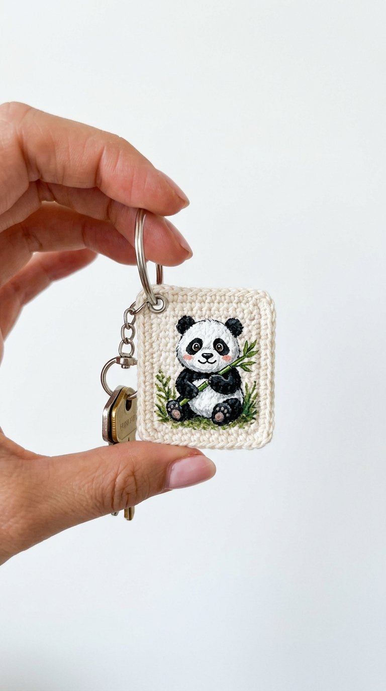 Panda Painting Crochet Keychain - Easy Crochet