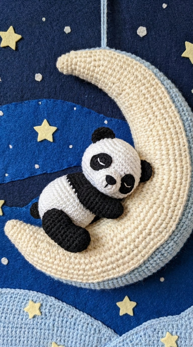 Panda Sleeping On Moon - PDF Pattern