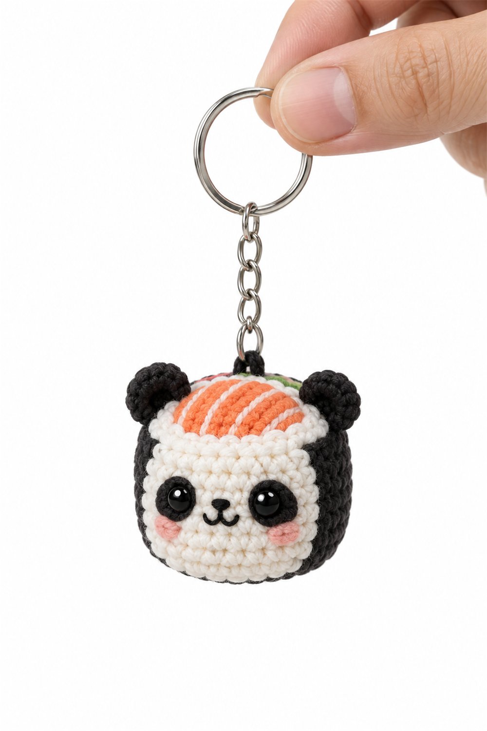 Panda Sushi Keychain - Handmade Pattern