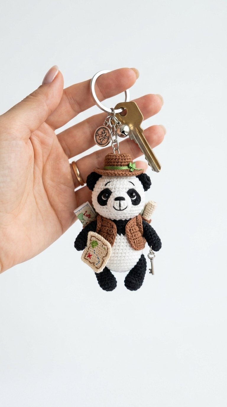 Panda Treasure Hunter Crochet Ke - Amigurumi Pattern
