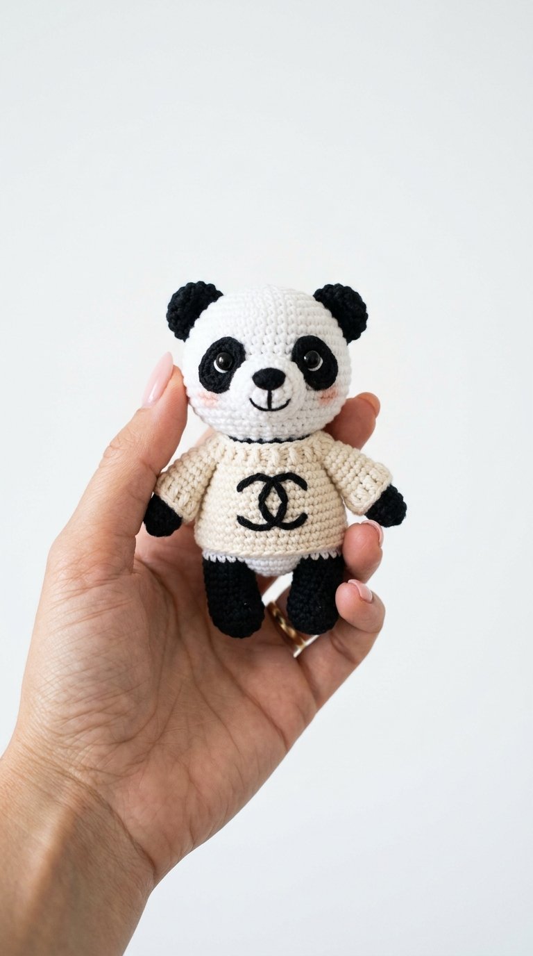 Panda Wearing Chanel Sweater - Handmade Pattern