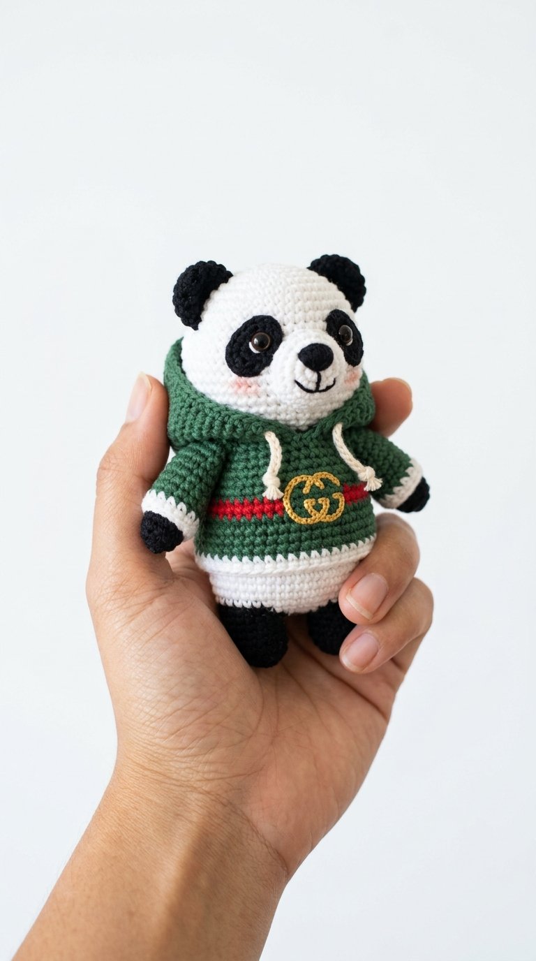 Crochet Panda Wearing Gucci Hoodie Crochet - Pattern