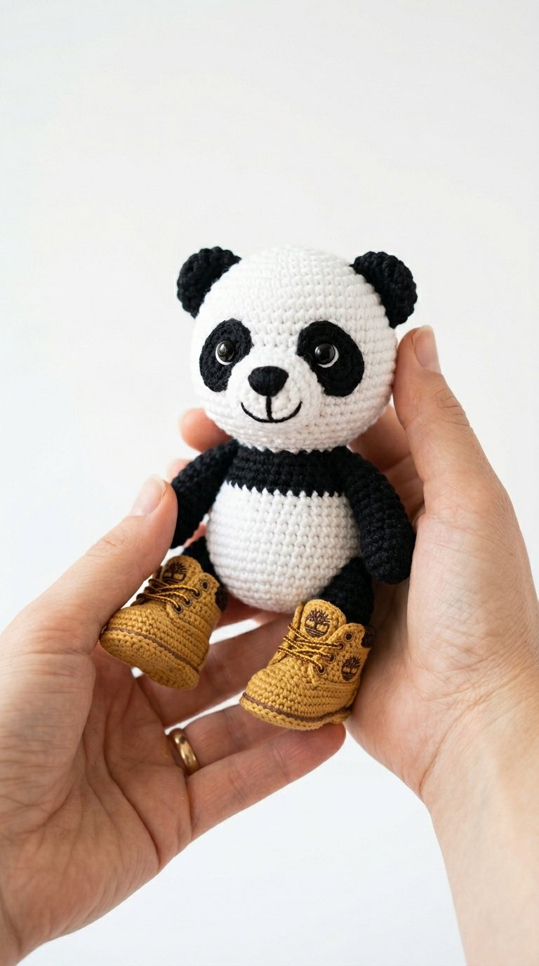Panda Wearing Timberland Boots C - PDF Pattern