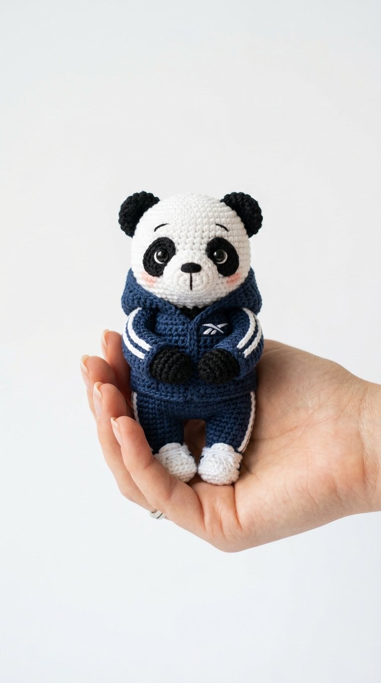 Panda Wearing Tracksuit Crochet - Crochet Pattern