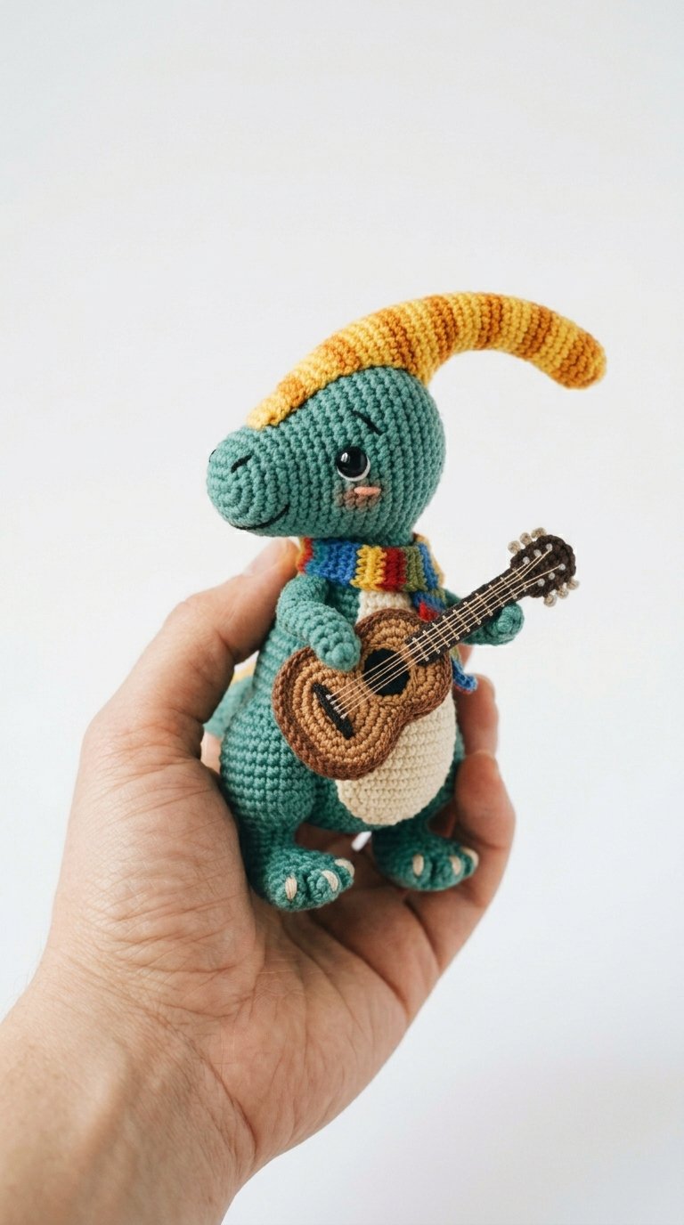 Parasaurolophus Musician Crochet - Handmade Pattern