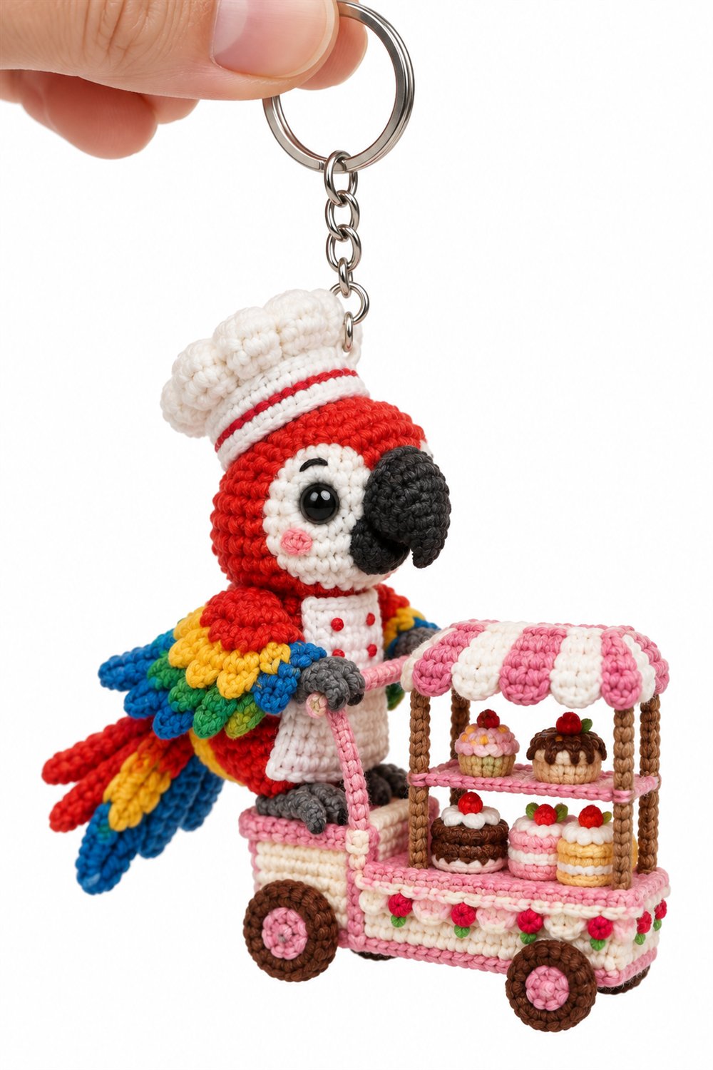Parrot Pastry Chef With Cake Cart - Step by Step