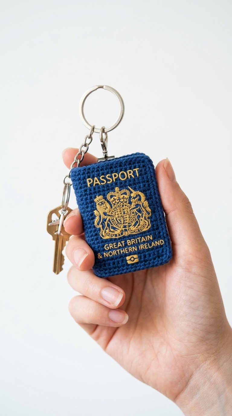 Crochet Passport Crochet Keychain White - Pattern