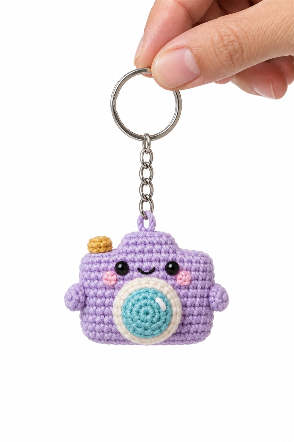 Pastel Camera Keychain - Handmade Pattern