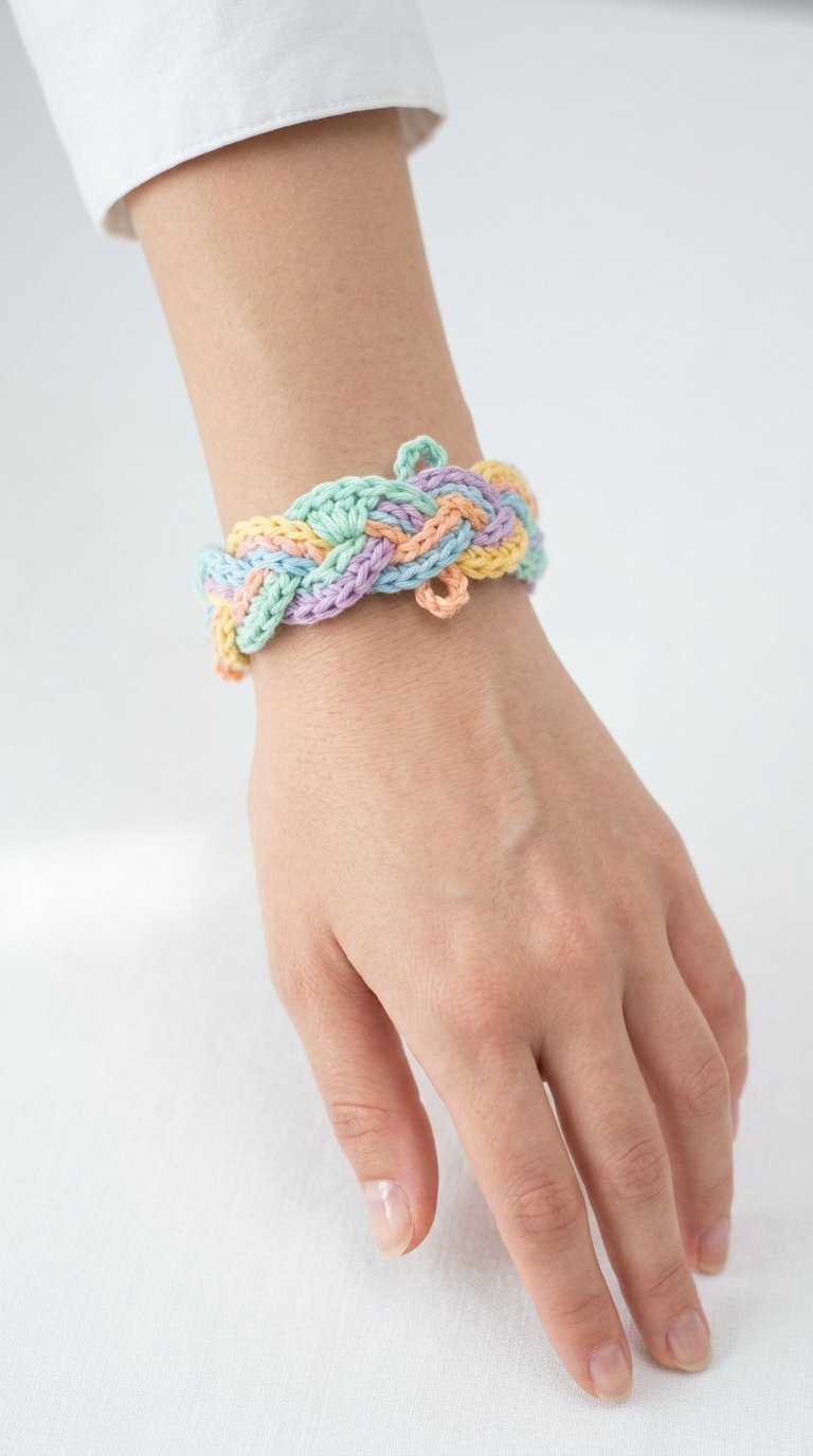 Pastel Crochet Bracelet On Wrist Crochet Guide