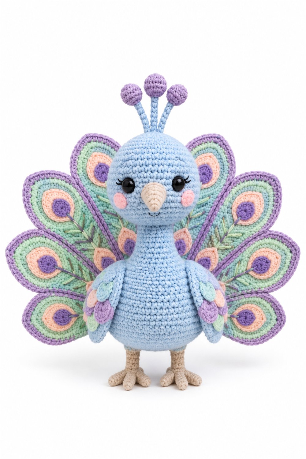 How to Crochet Pastel Peacock 2
