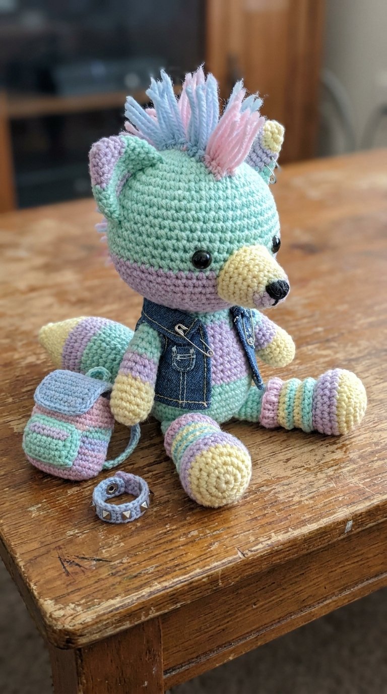 Pastel Punk Fox Crochet Amigurumi - PDF Pattern