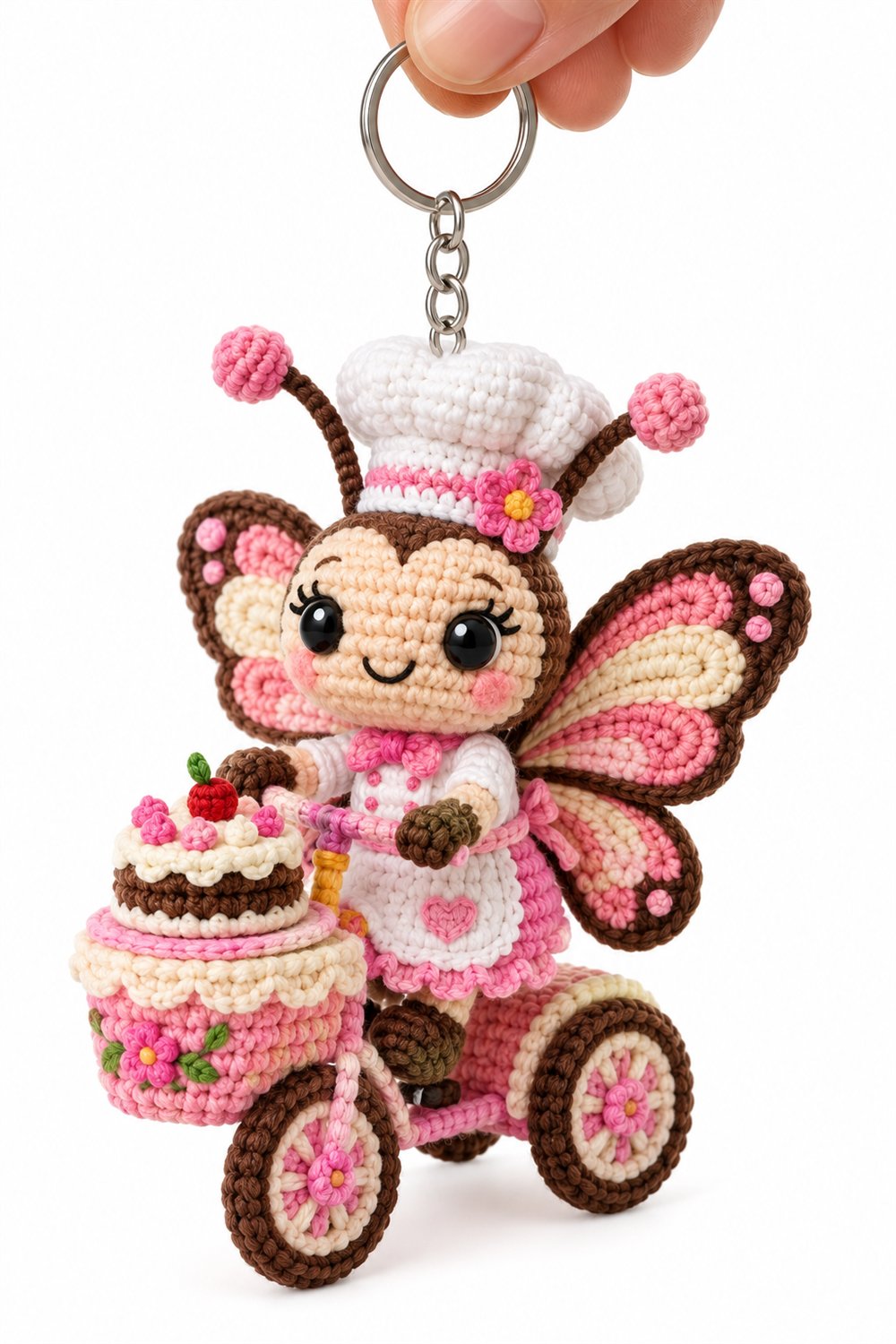 Crochet Pastry Chef Butterfly With Cake - Pattern