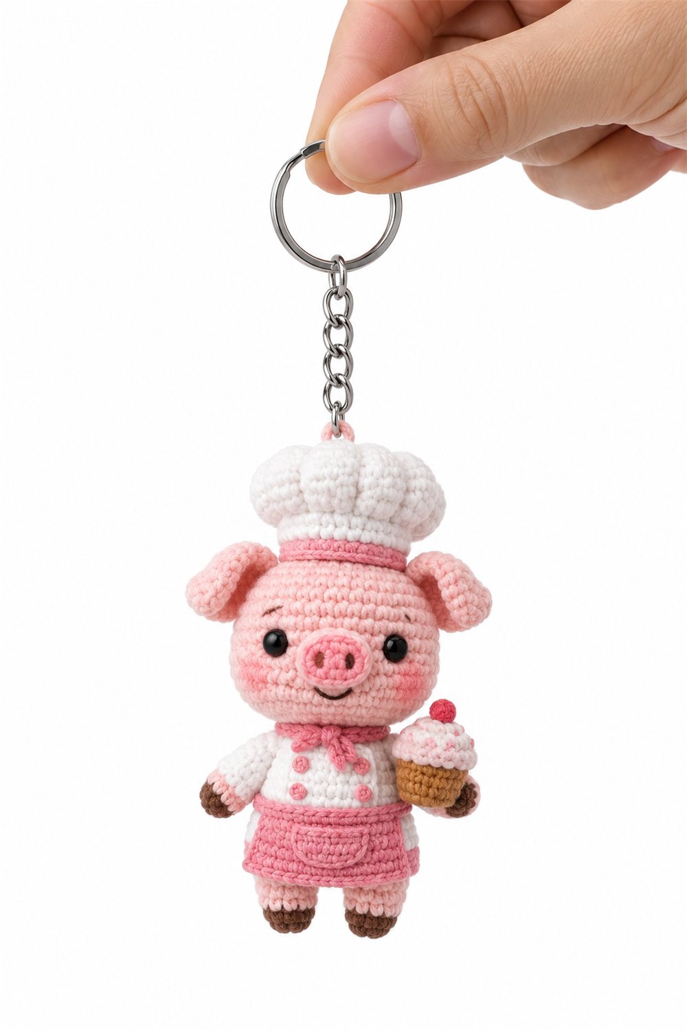 Pastry Chef Pig Keychain - Step by Step