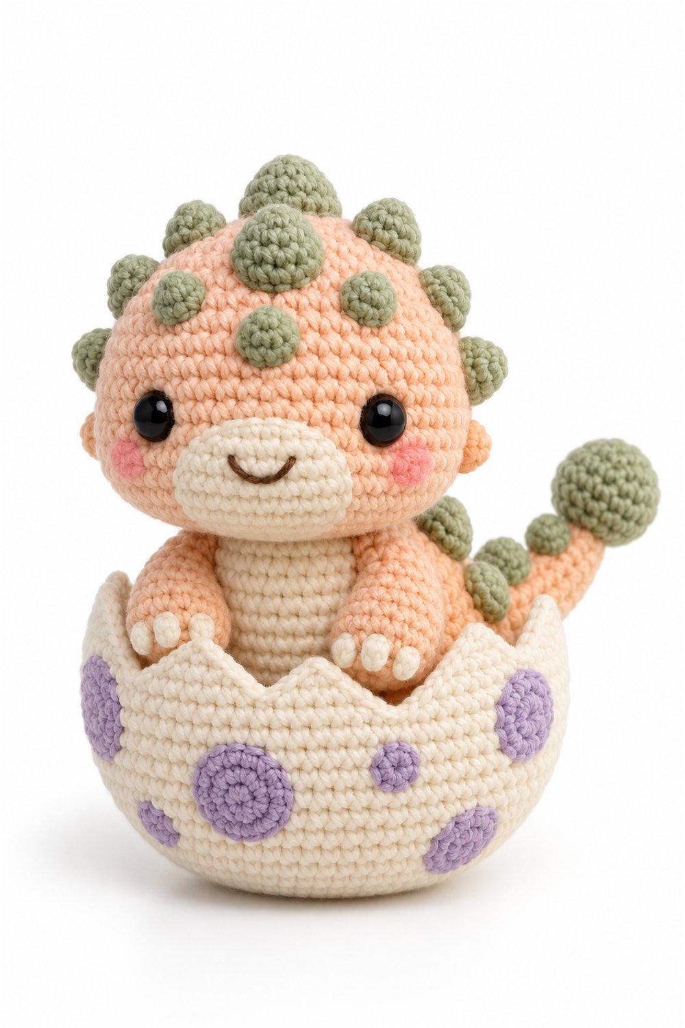 Crochet Peach Ankylosaurus With Egg - Pattern
