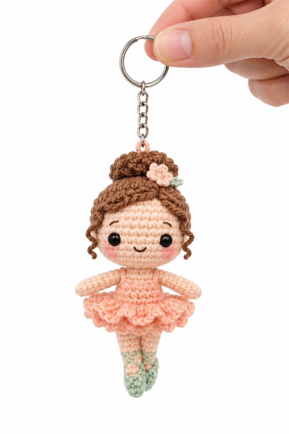 Peach Ballerina Keychain Crochet Guide
