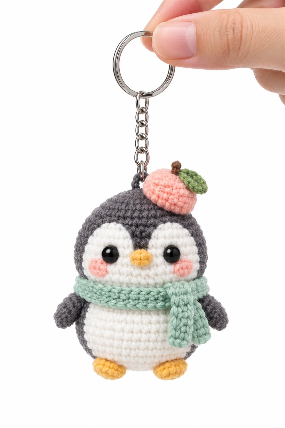 Peach Penguin Keychain - PDF Pattern